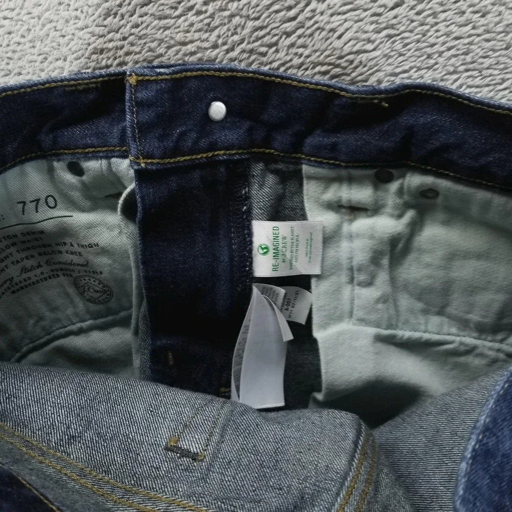 J Crew Jeans Mens 30x32 Blue 770 Regular Straight Dark Wash‎ Comfort Denim